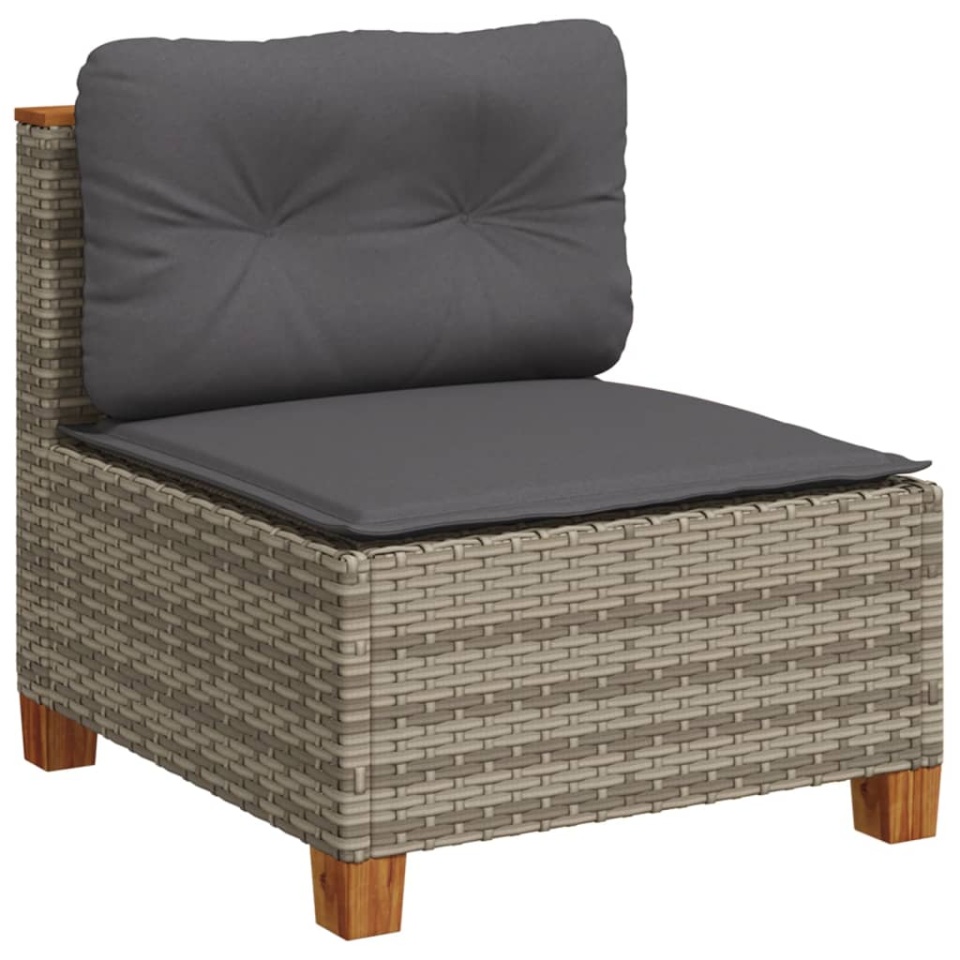 Set canapele de grădină, 9 piese, cu perne, gri, poliratan - 3 | YEO