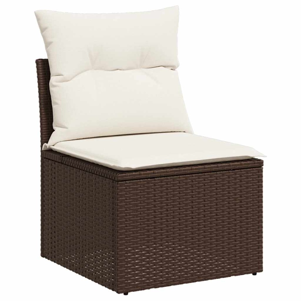 Set canapele de grădină cu perne, 10 piese, maro, poliratan - 3 | YEO