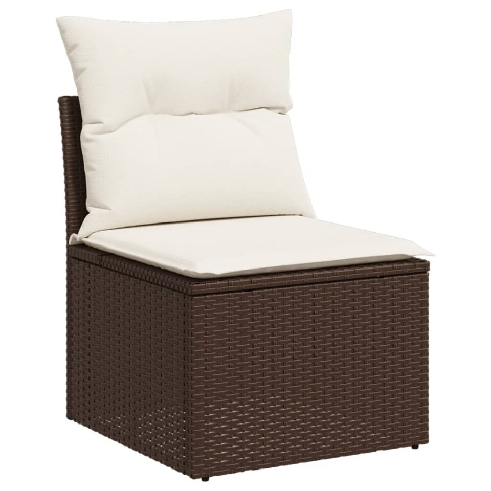Set canapele de grădină cu perne, 8 piese, maro, poliratan - 3 | YEO