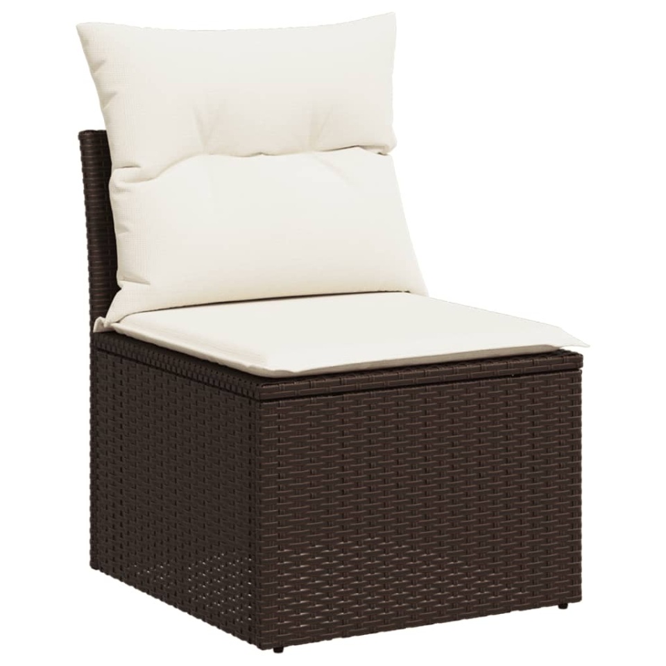 Set canapele de grădină cu perne, 8 piese, maro, poliratan - 3 | YEO