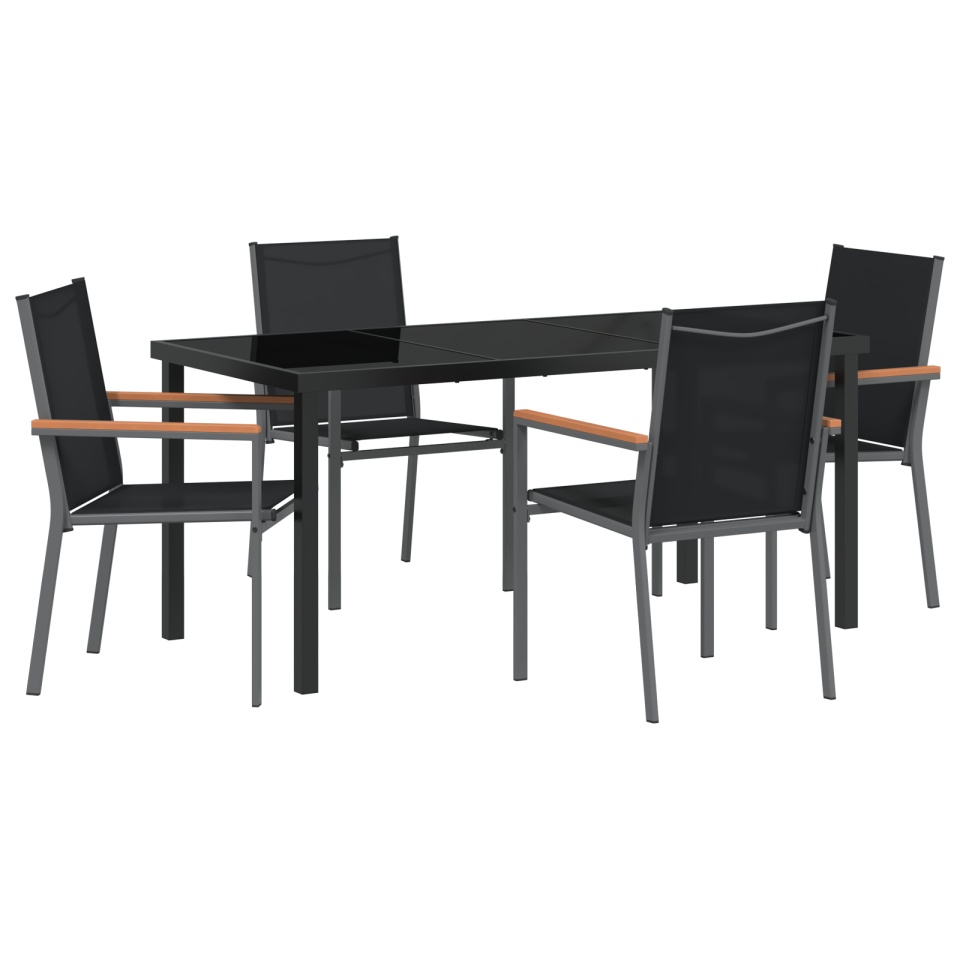 Set de 3 Negru Textilenă și oțel vopsit electrostatic Standard - 1 | YEO