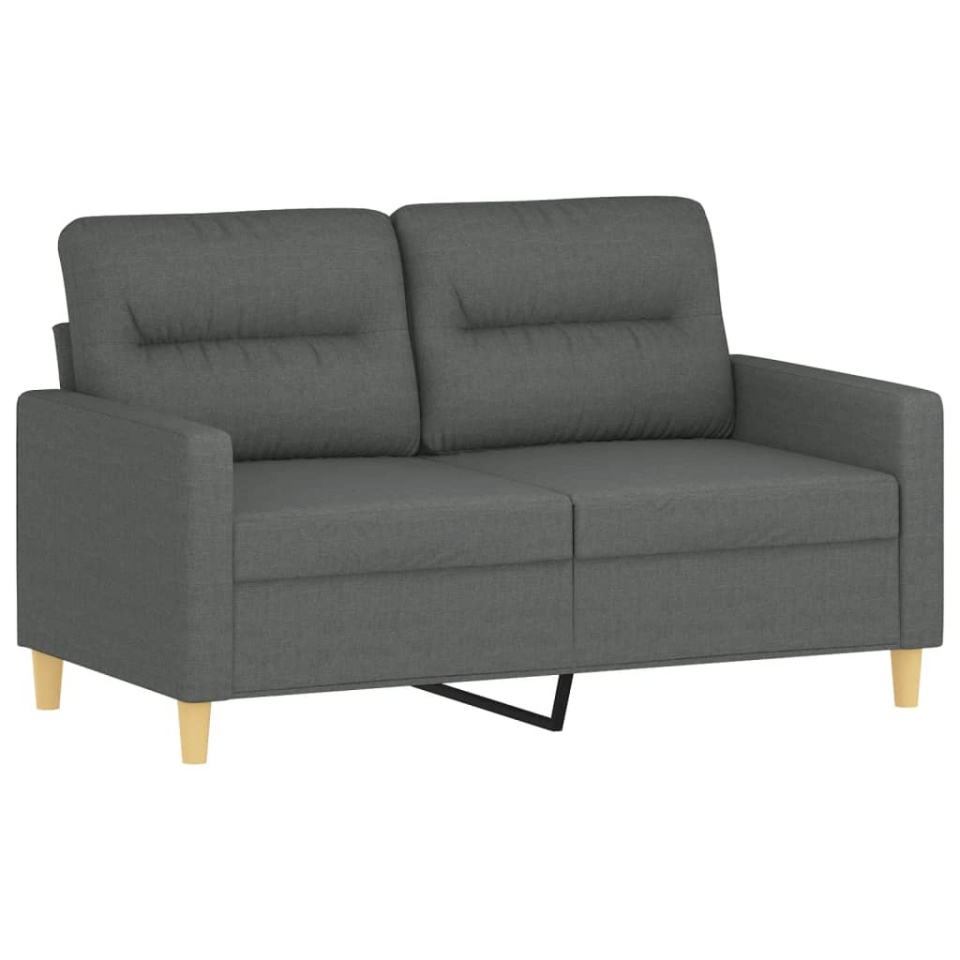 Set de canapele cu perne, 2 piese, gri închis, textil - 2 | YEO
