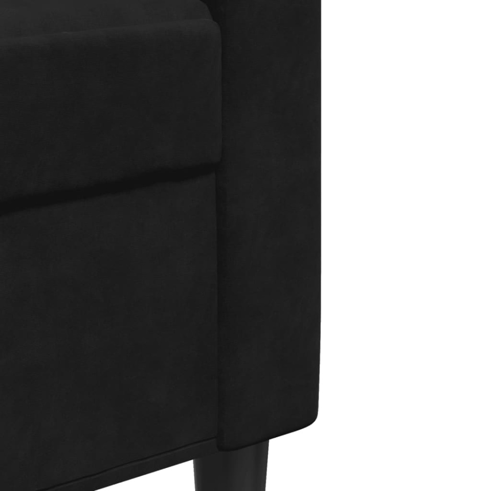 Set de canapele cu perne, 2 piese, negru, catifea - 4 | YEO