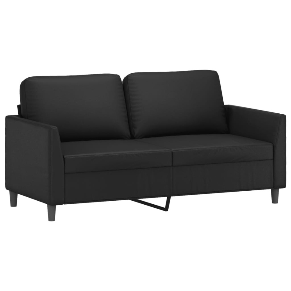 Set de canapele cu perne, 2 piese, negru, piele ecologică - 3 | YEO