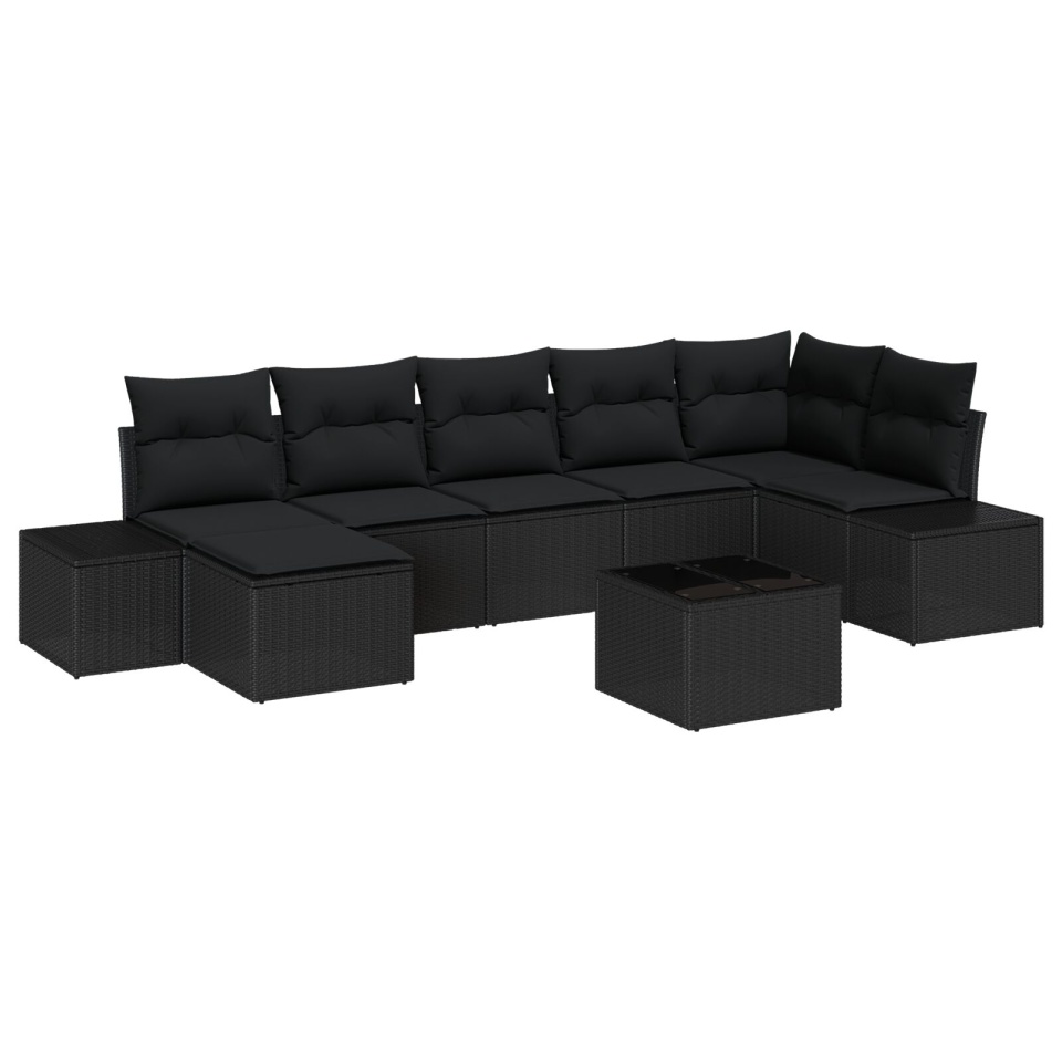 Set de canapele pentru grădină Set de 8 Negru - 1 | YEO