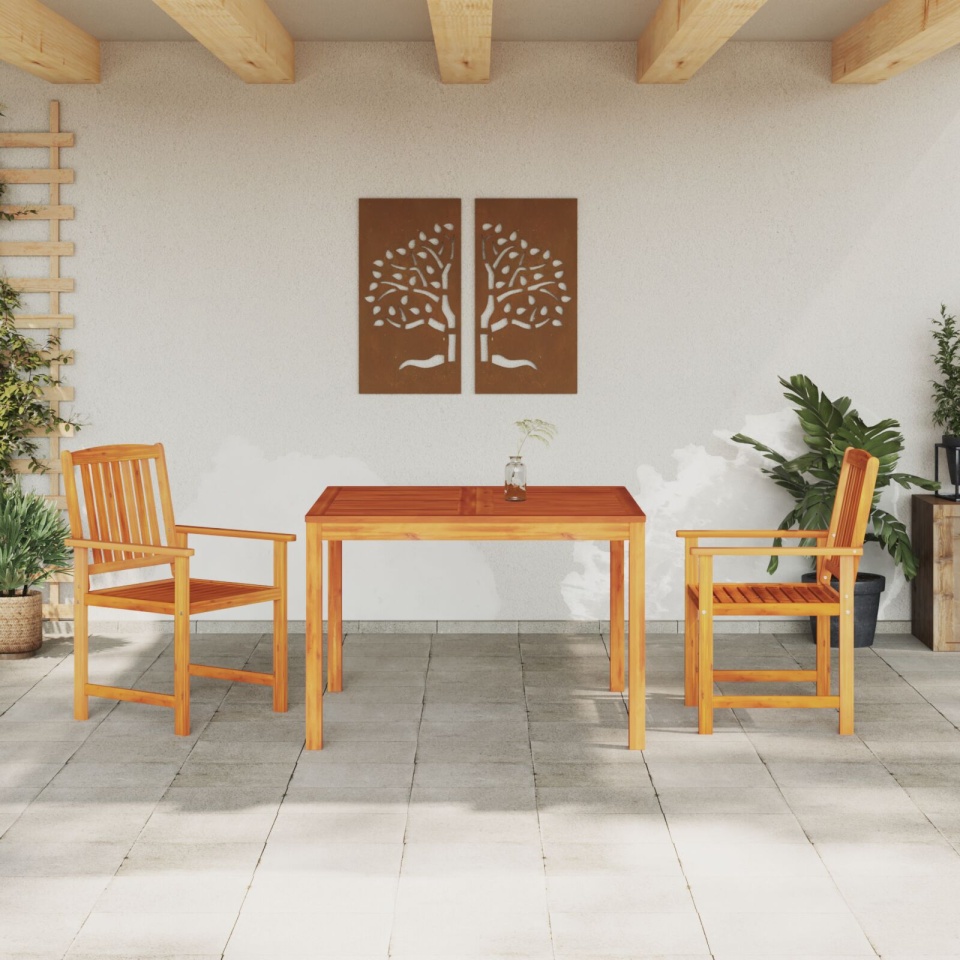 Set de dining de grădină , 3 piese din lemn solid de acacia - 3 | YEO