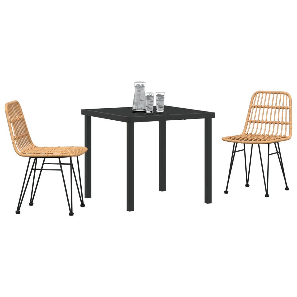 Set de dining pentru grădină 3 piese Brown Poly Rattan - 2 | YEO