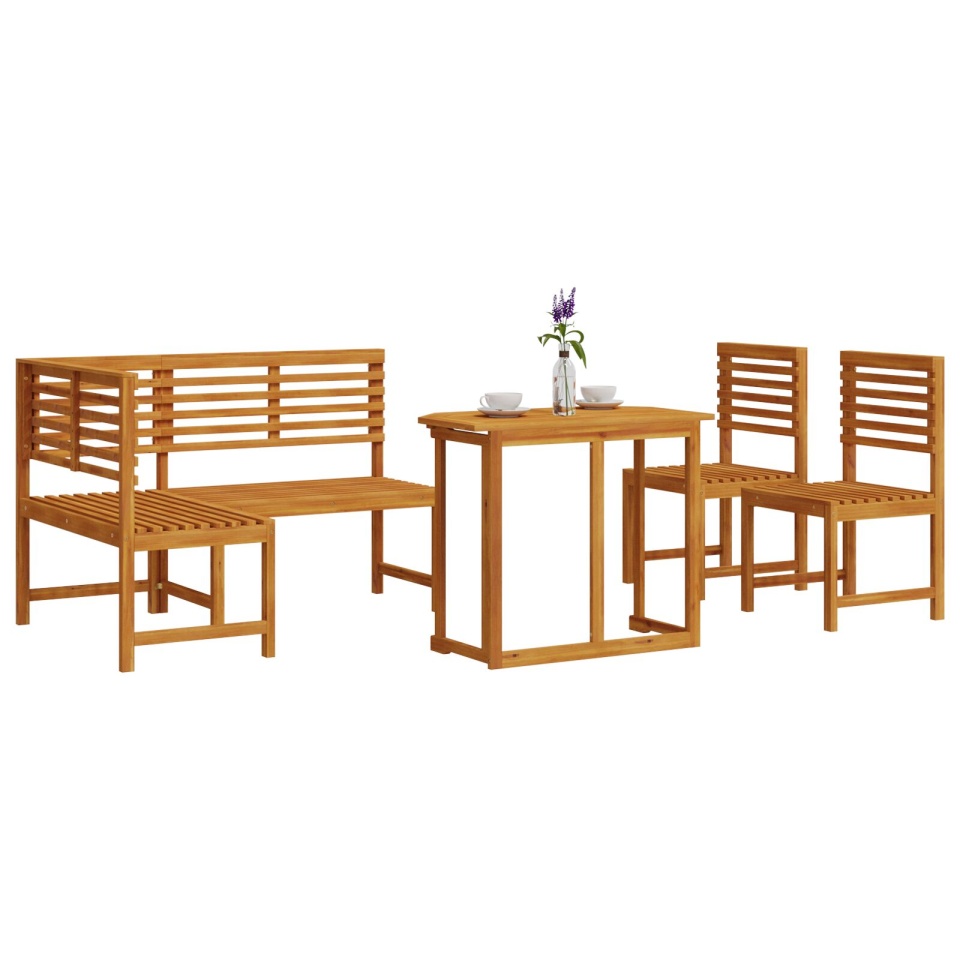 Set de dining pentru grădină 4 piese - Lemn de acacia masiv - 2 | YEO