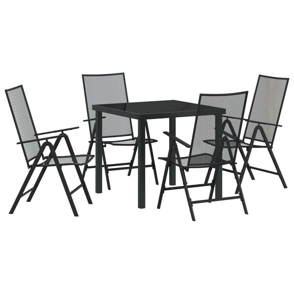 Set de dining pentru grădină 5 piese în oțel antracit - 1 | YEO