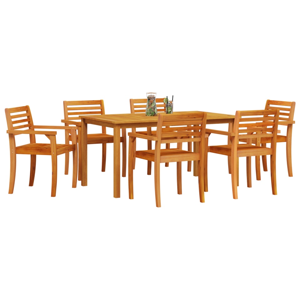 Set de dining pentru grădină din 7 piese din lemn de acacia de la - 2 | YEO