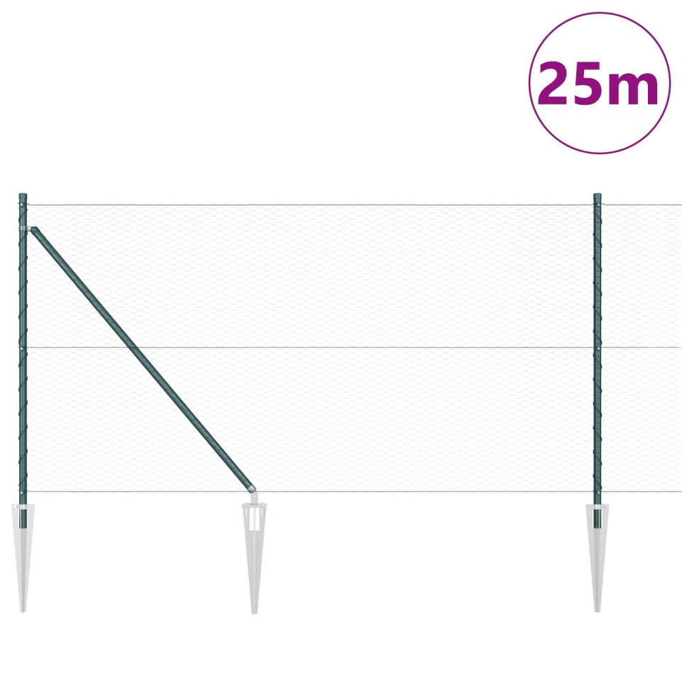 Set de Împrejmuire Set de 2 Verde Întunecat Metal - 2 | YEO