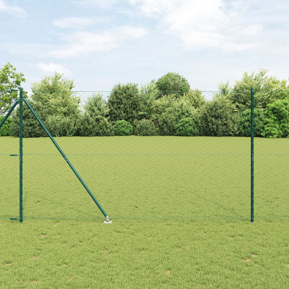 Set de împrejmuire Set de 2 Verde Metal 25 x 1,5 m Durabil