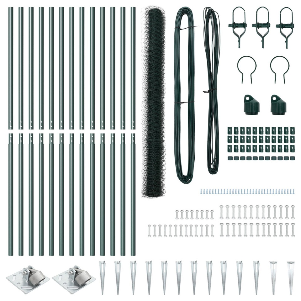 Set de împrejmuire Set de 2 Verde Metal 25 x 1,5 m Durabil - 3 | YEO