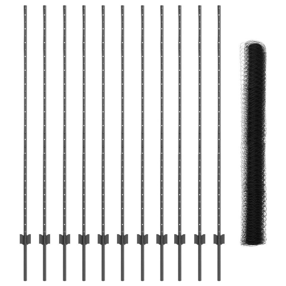 Set de îngrădire grădină Set de 2 Gri Oțel vopsit electrostatic - 1 | YEO