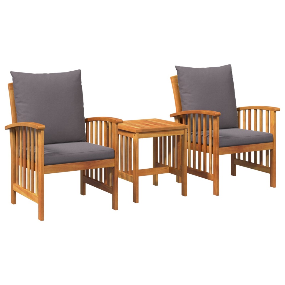 Set de lounge pentru grădină 3 piese cu perne din lemn solid de acacia - 1 | YEO
