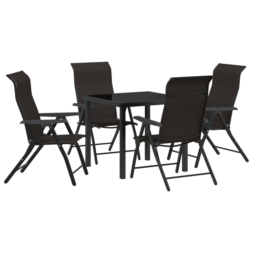 Set de mese de grădină 5 piese Negru PE Rattan - 1 | YEO
