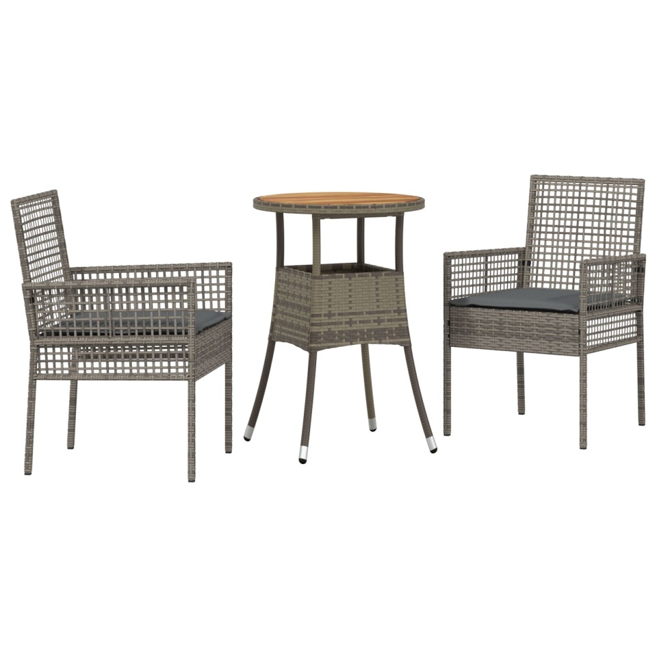 Set de mobilier dining Set de 3 Gri Ratan, Metal - 1 | YEO