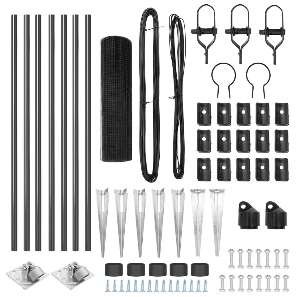 Set de posturi metalice Set de 2 Gri Metal 10 x 1 m Rezistent - 3 | YEO