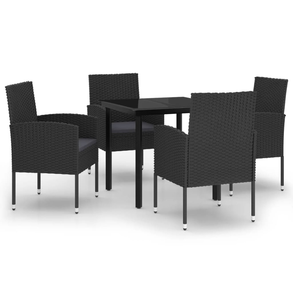 Set de servit masa pentru grădină, 5 piese, negru - 1 | YEO