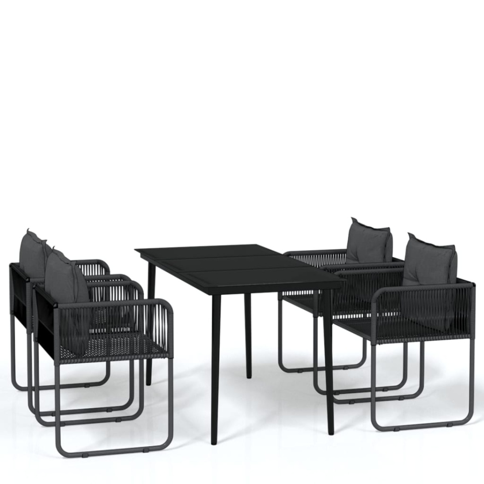 Set de servit masa pentru grădină, 5 piese, negru - 1 | YEO