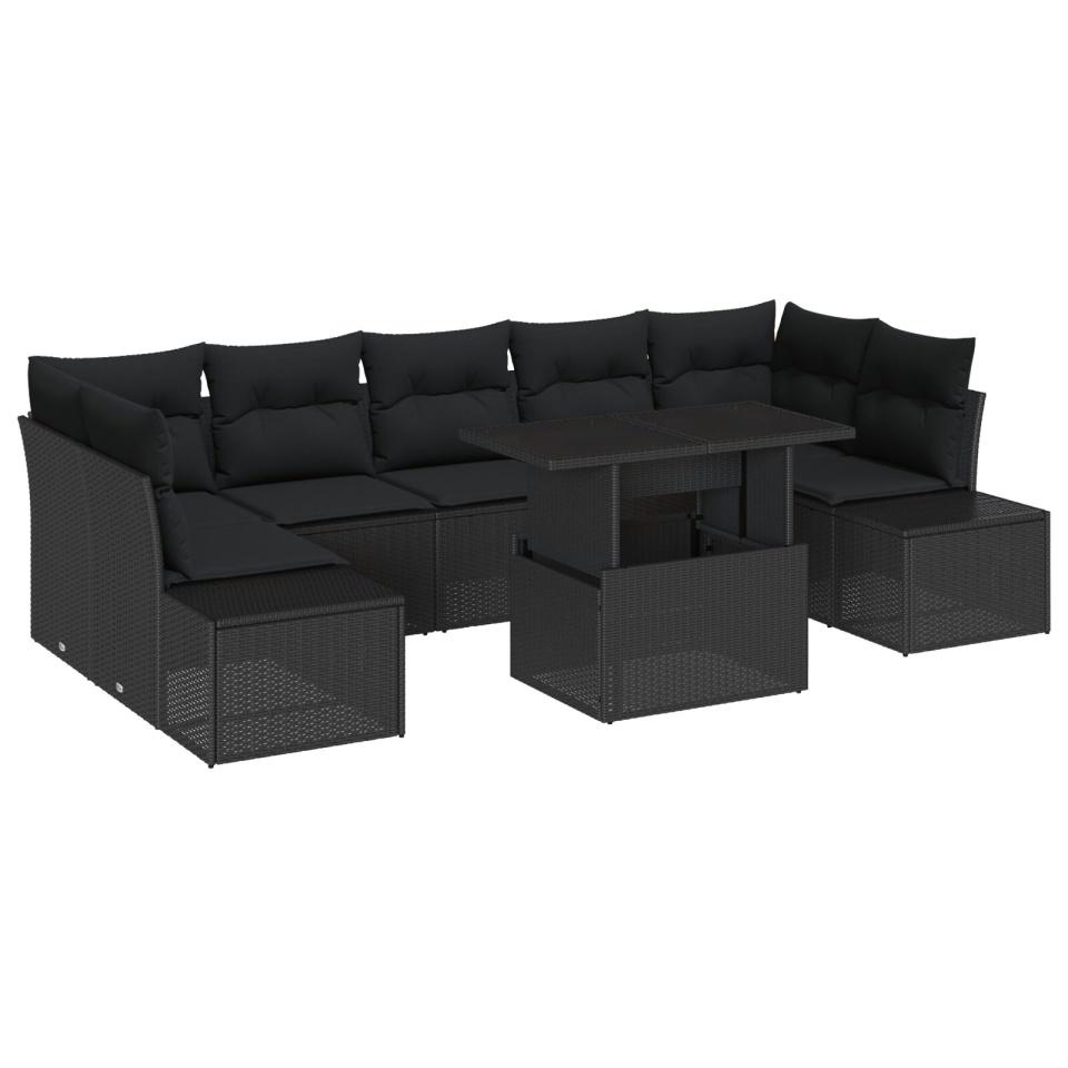 Set de Sofa pentru Grădină Set de 8 Gri Închis Poli Ratan - 1 | YEO