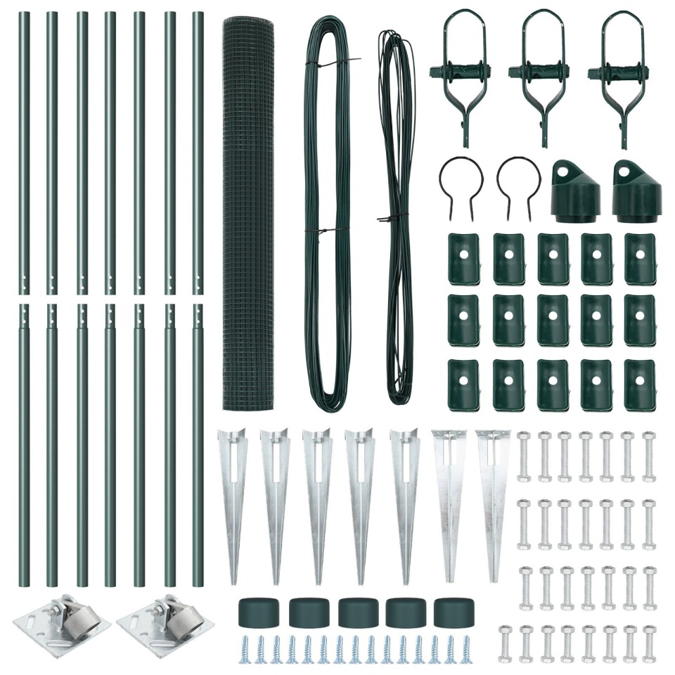 Set de Stâlpi de Gard Verde Set de 2 Verde Metal 10 x 1 m - 2 | YEO