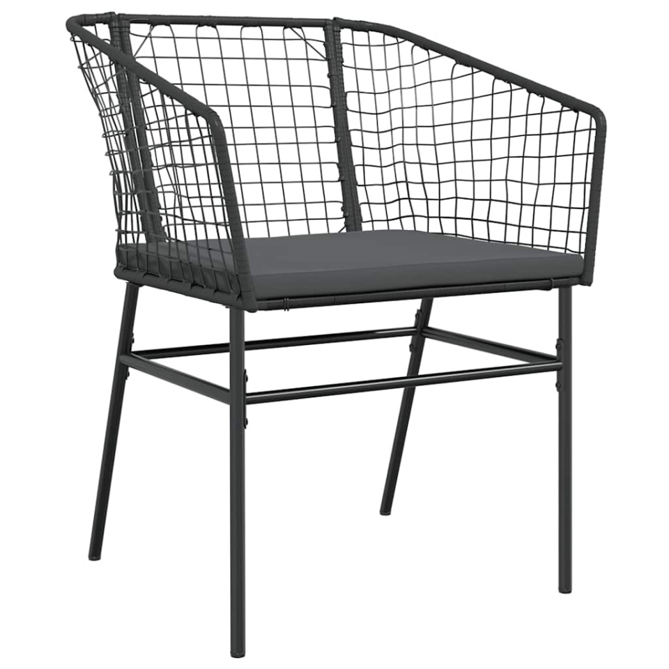 Set de sufragerie de grădină 5 piese neagră Sticlă Poly Rattan - 3 | YEO