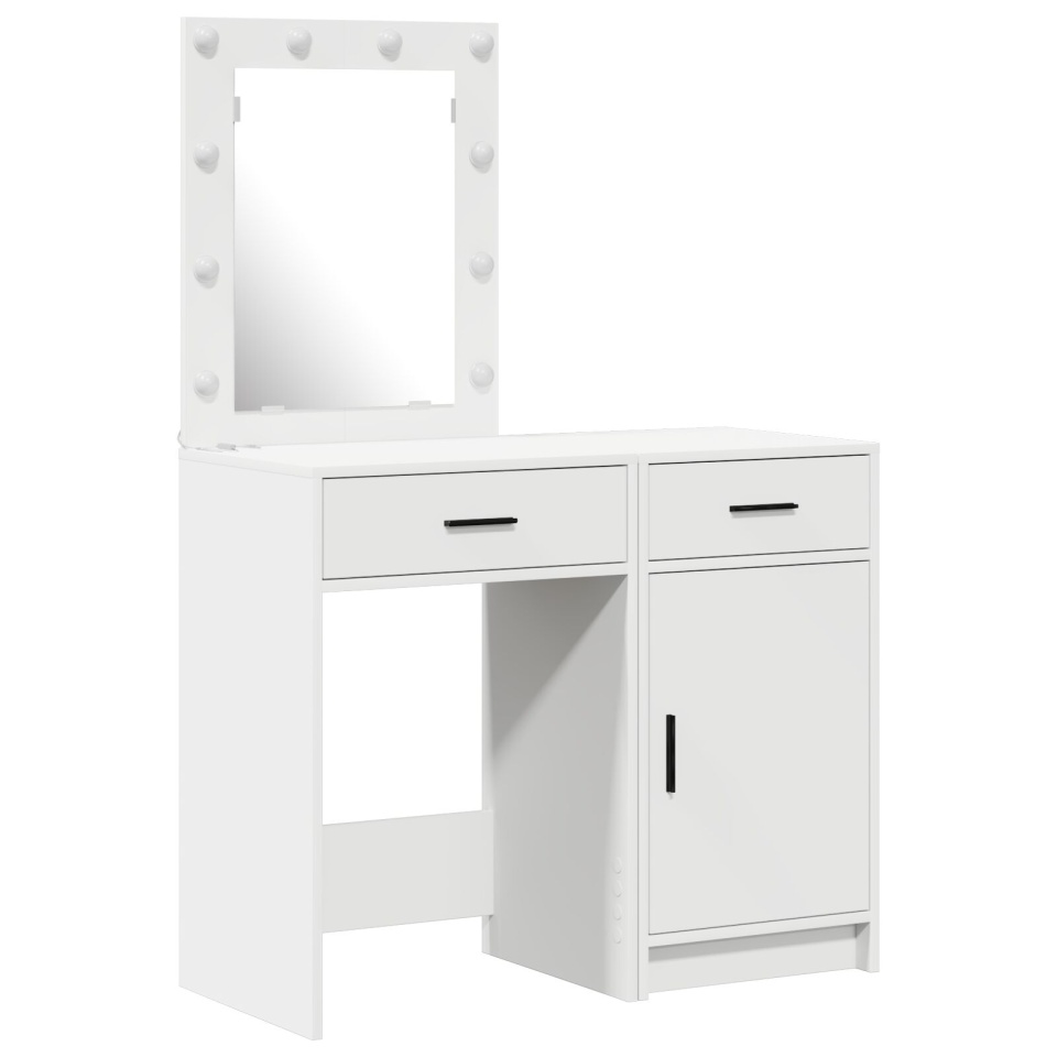 Set de toaletă 2 piese cu LED din lemn alb - 1 | YEO