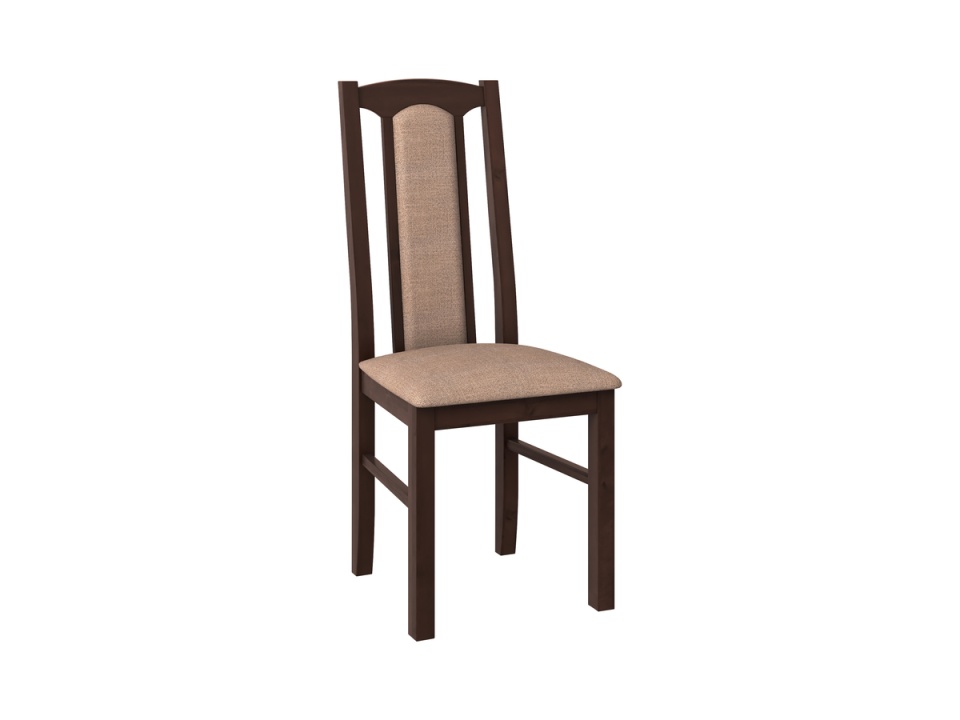 Set masa extensibila Kan 100x135 cm, lemn masiv, culoare nuc, blat din mdf cu 4 scaune tapitate S-37 Boss7 o15, stofa - 2 | YEO