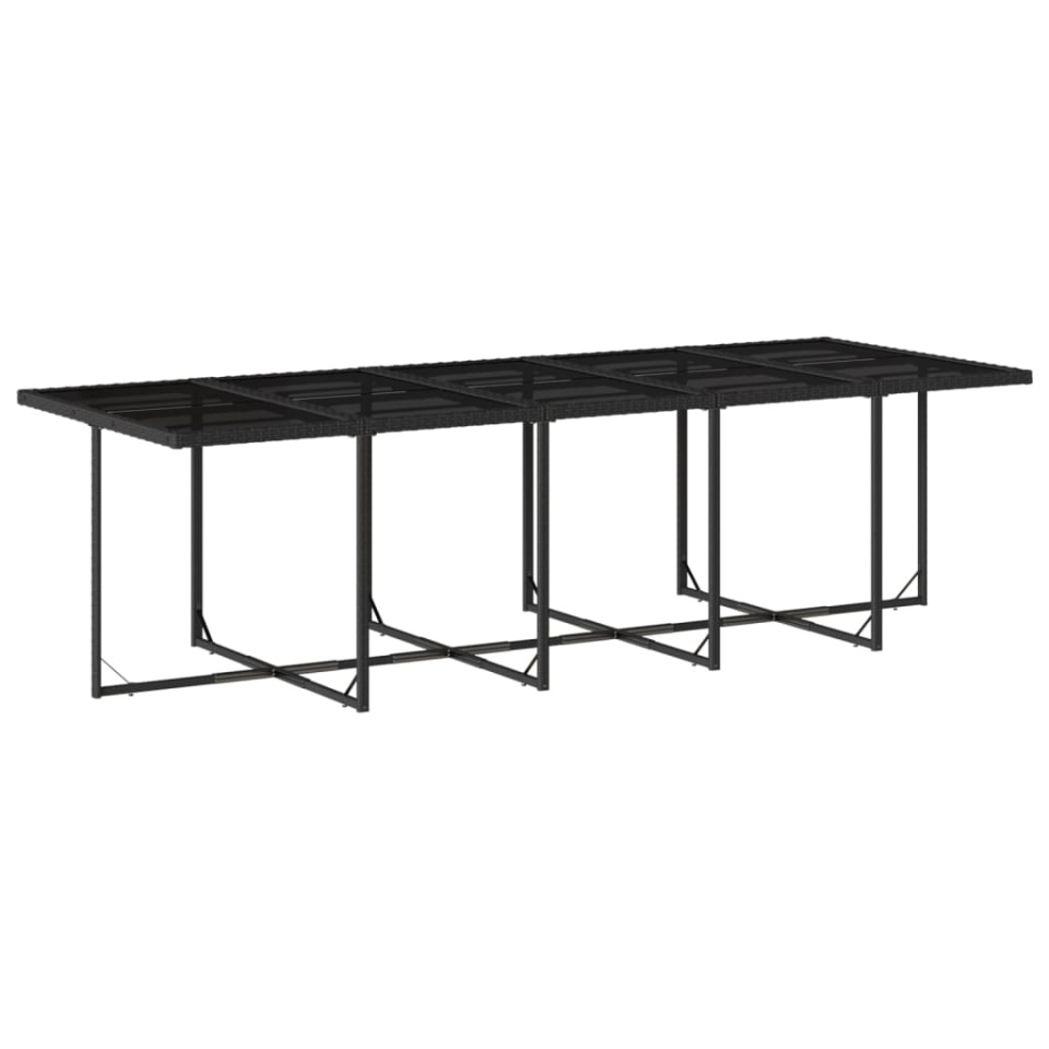 Set mobilier de exterior cu perne, 11 piese, negru, poliratan - 3 | YEO