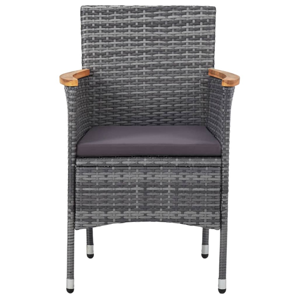 Set mobilier de grădină, 3 piese, gri, poliratan - 3 | YEO