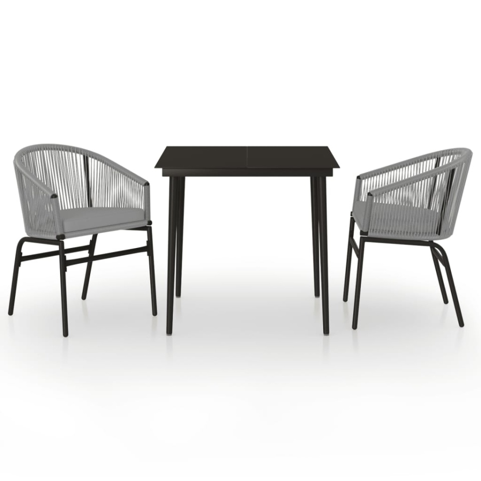 Set mobilier de grădină, 3 piese, gri - 1 | YEO