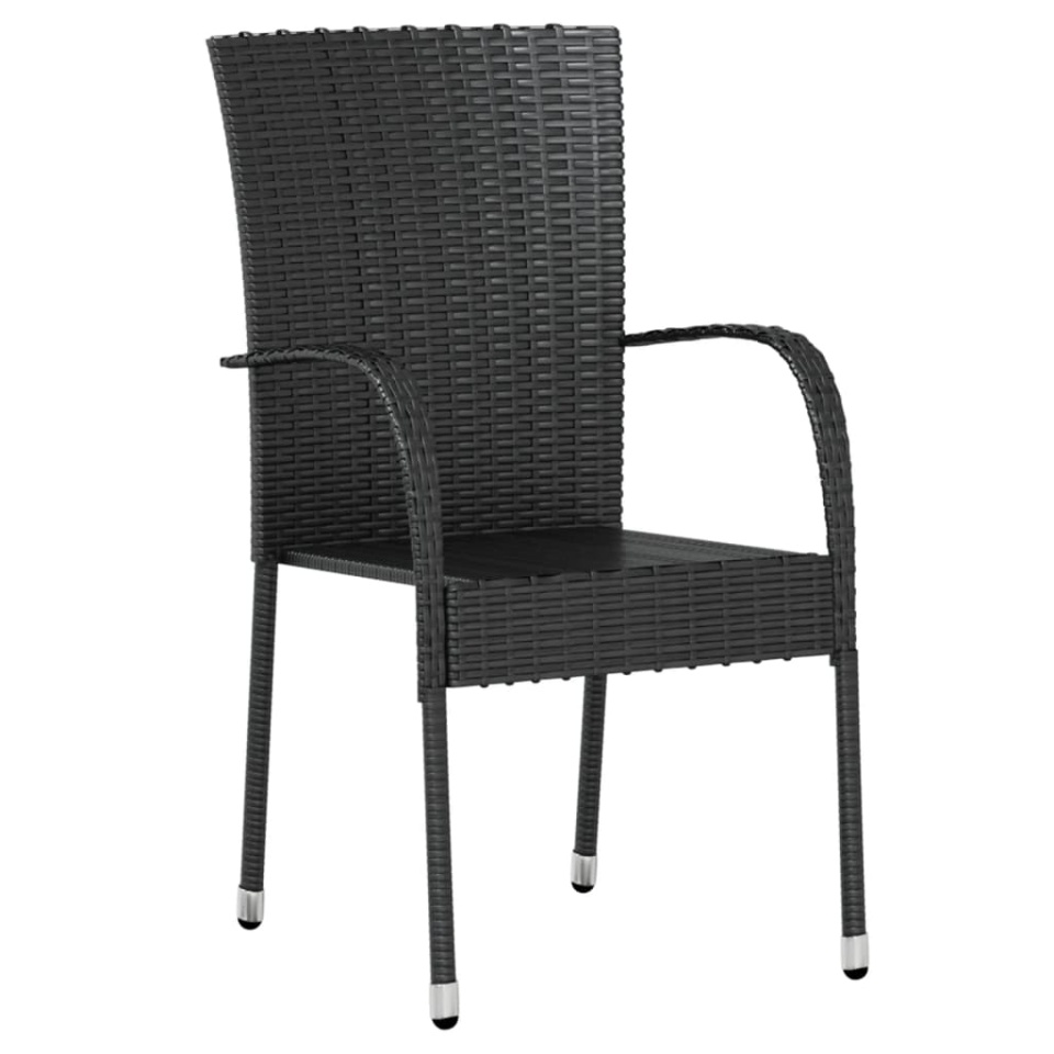 Set mobilier de grădină, 3 piese, negru, poliratan - 2 | YEO