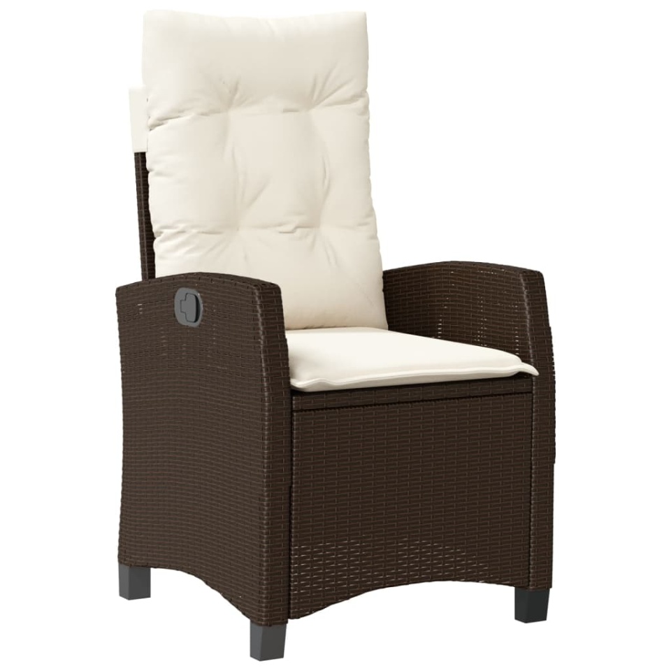 Set mobilier de grădină, 5 piese, cu perne, maro, poliratan - 2 | YEO