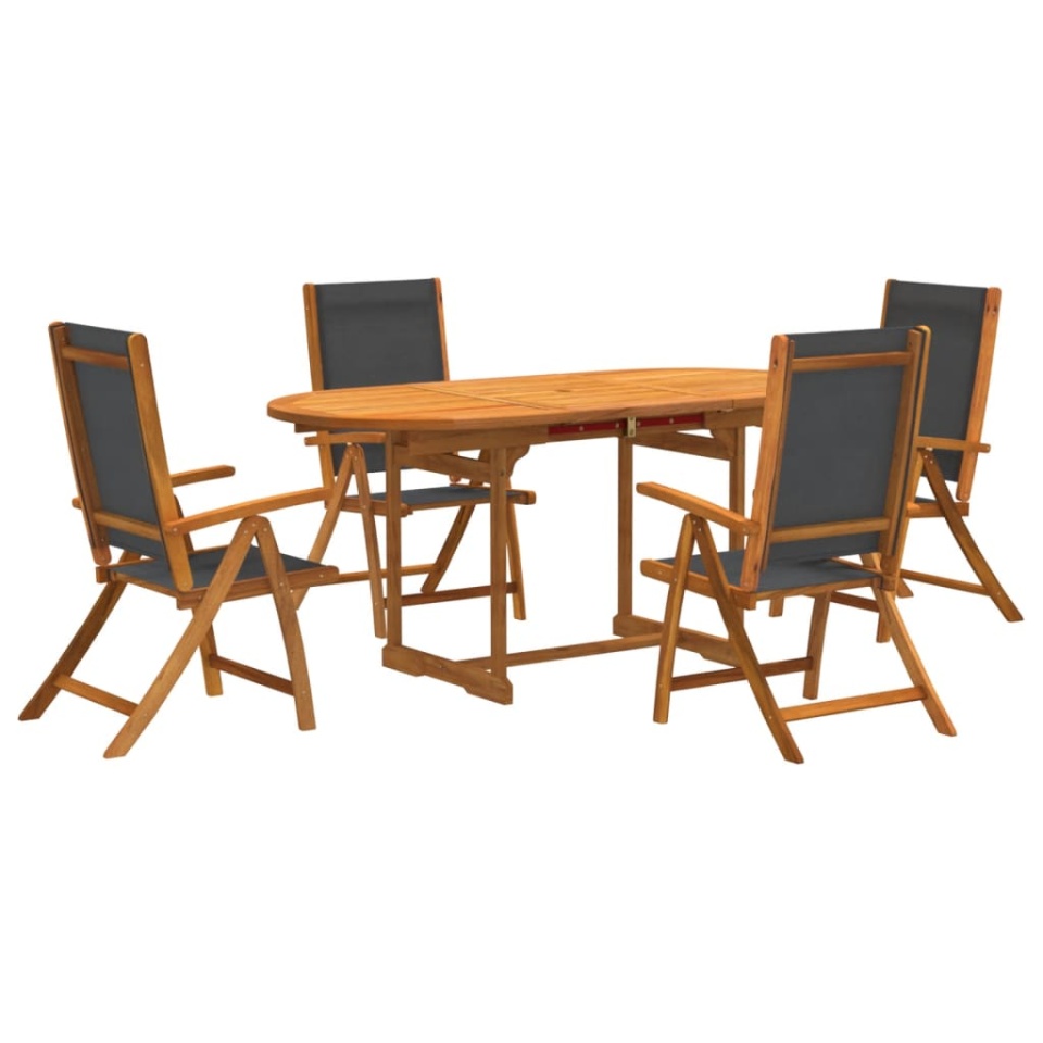 Set mobilier de grădină, 5 piese, lemn masiv acacia/textilenă - 1 | YEO