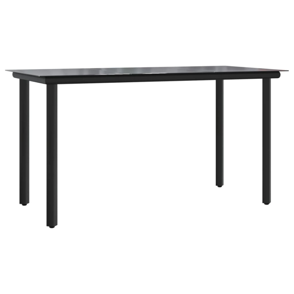 Set mobilier de grădină, 5 piese, negru, oțel și textilenă - 3 | YEO