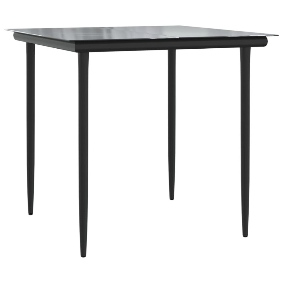 Set mobilier de grădină, 5 piese, negru, oțel și textilenă - 3 | YEO