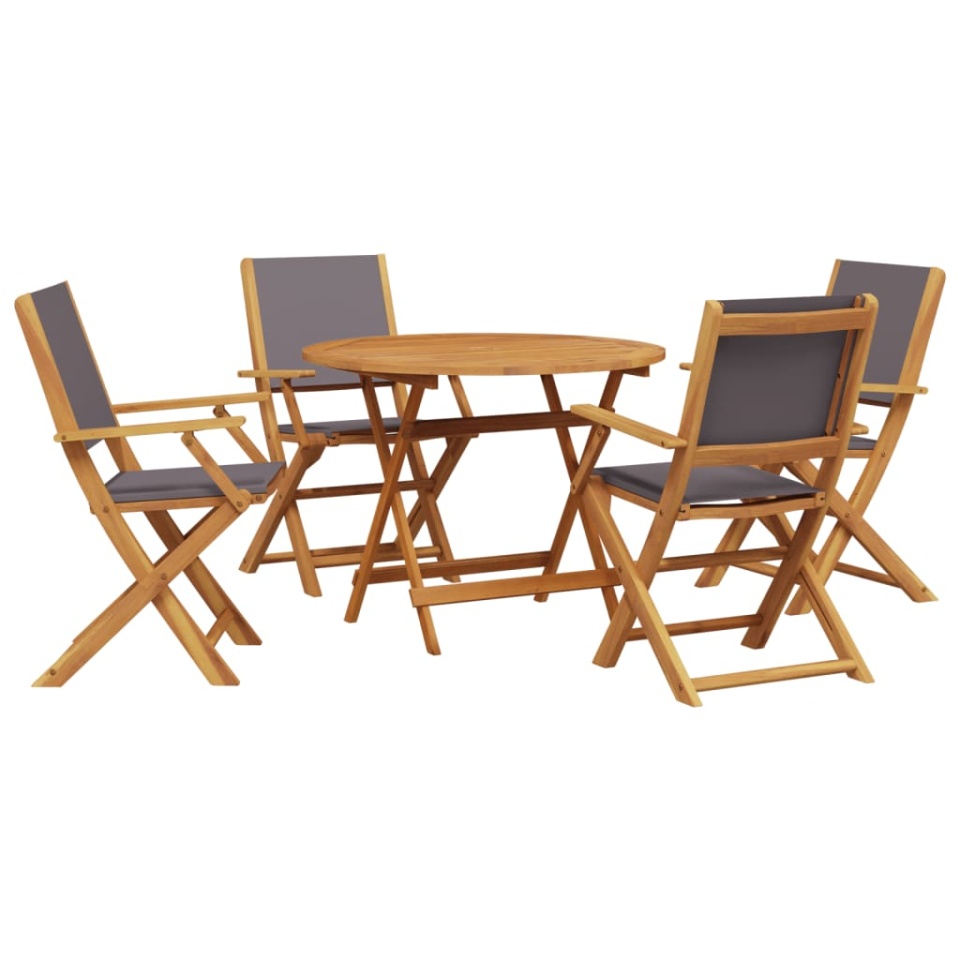 Set mobilier de grădină 5 piese textil antracit/lemn masiv - 1 | YEO