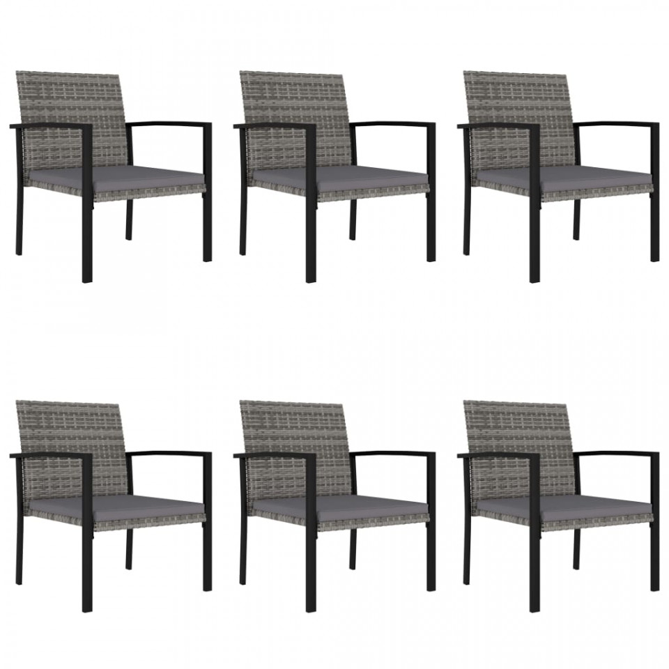 Set mobilier de grădină, 7 piese, gri, poliratan - 4 | YEO