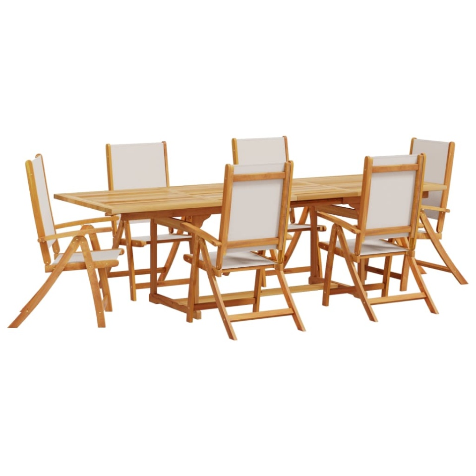 Set mobilier de grădină, 7 piese, lemn masiv acacia/textilenă - 1 | YEO