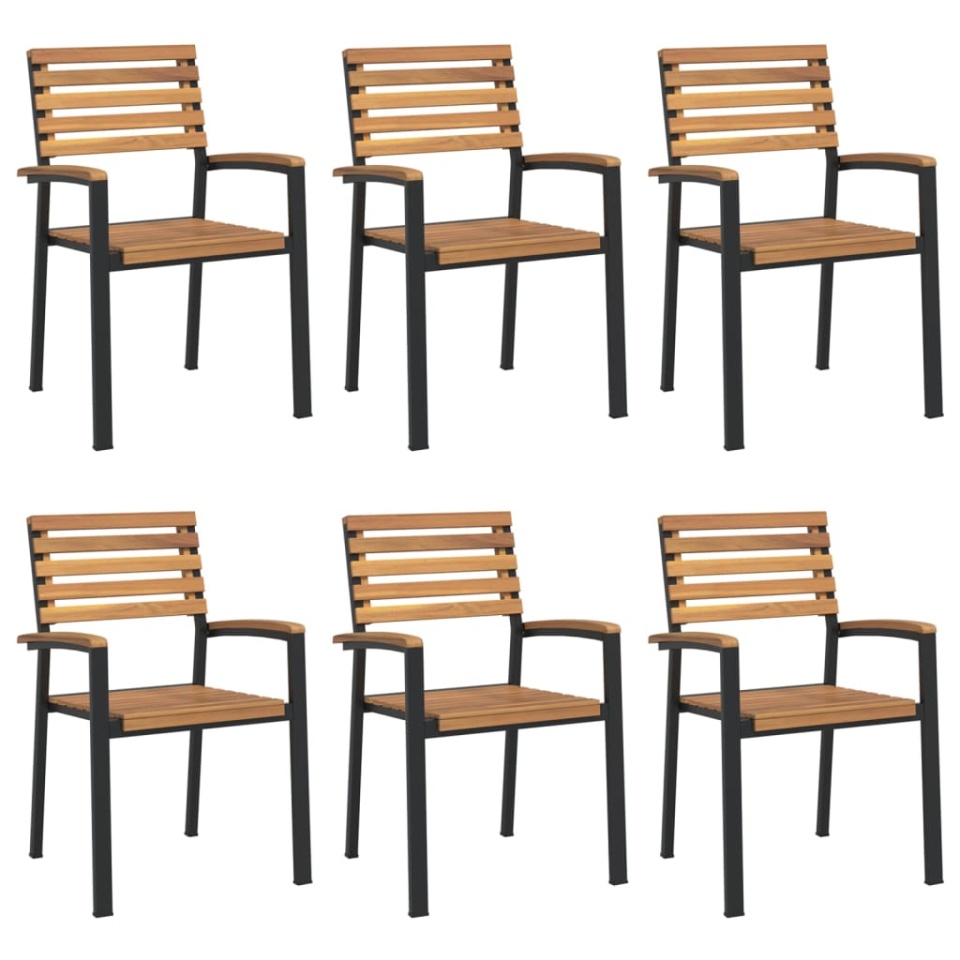 Set mobilier de grădină, 7 piese, lemn masiv de acacia și metal - 2 | YEO