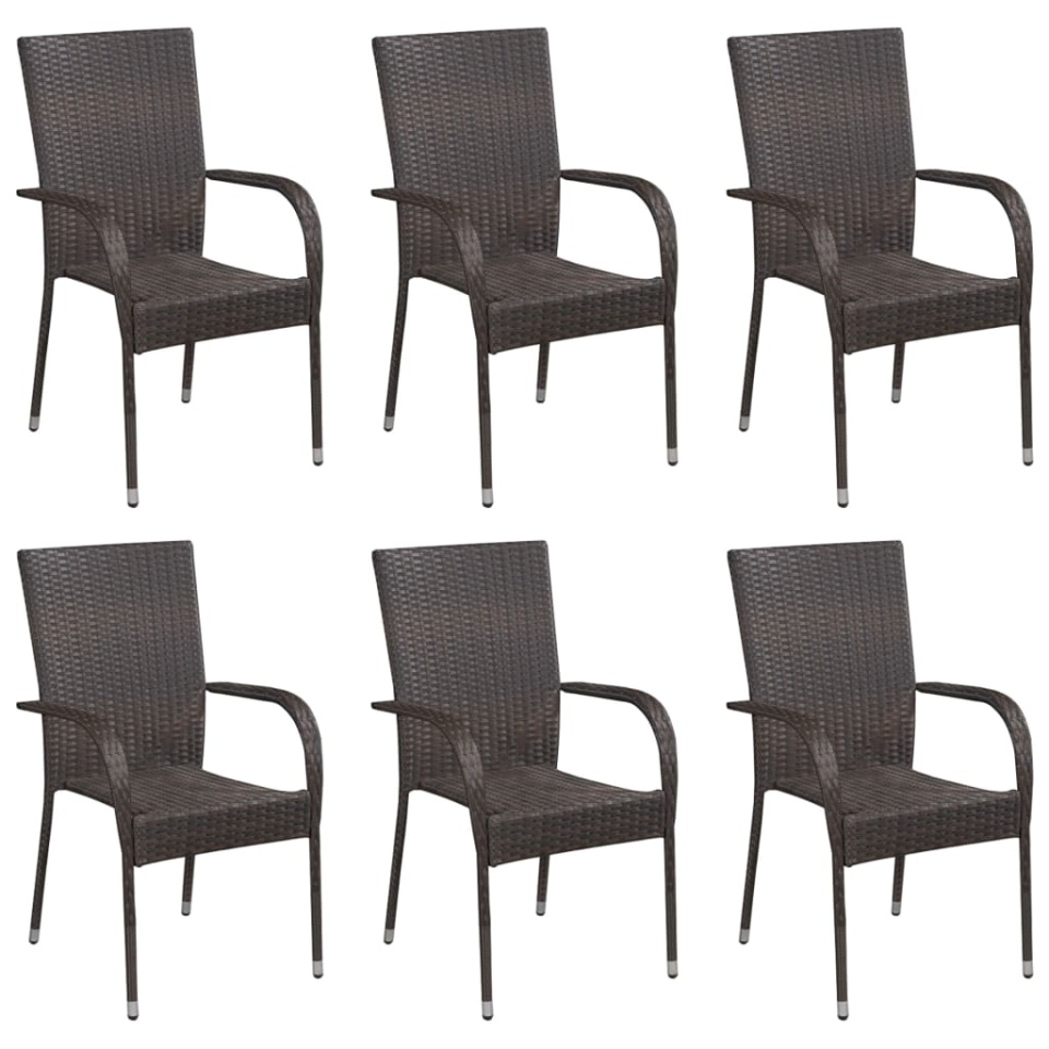 Set mobilier de grădină, 7 piese, maro, poliratan - 3 | YEO