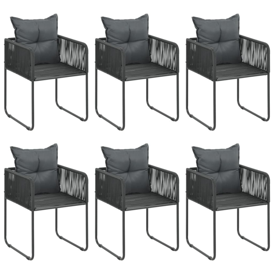 Set mobilier de grădină, 7 piese, negru, ratan PVC - 3 | YEO
