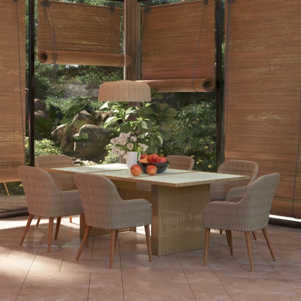 Set mobilier de grădină, 7 piese, poliratan