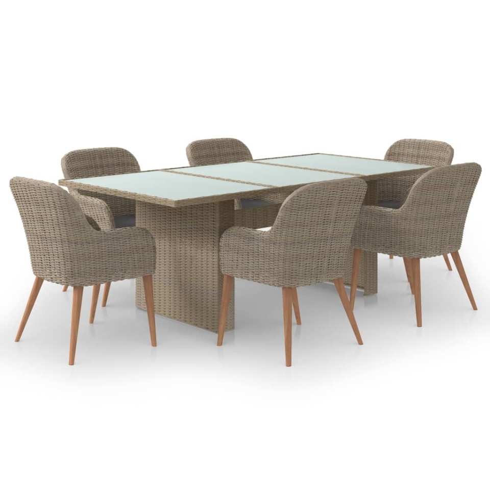 Set mobilier de grădină, 7 piese, poliratan - 1 | YEO
