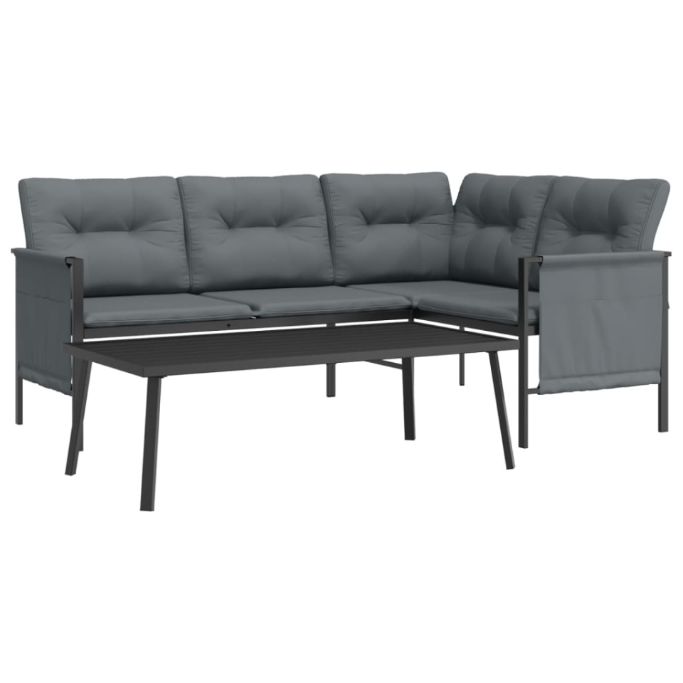 Set mobilier de grădină, antracit, 2 piese, oțel - 2 | YEO