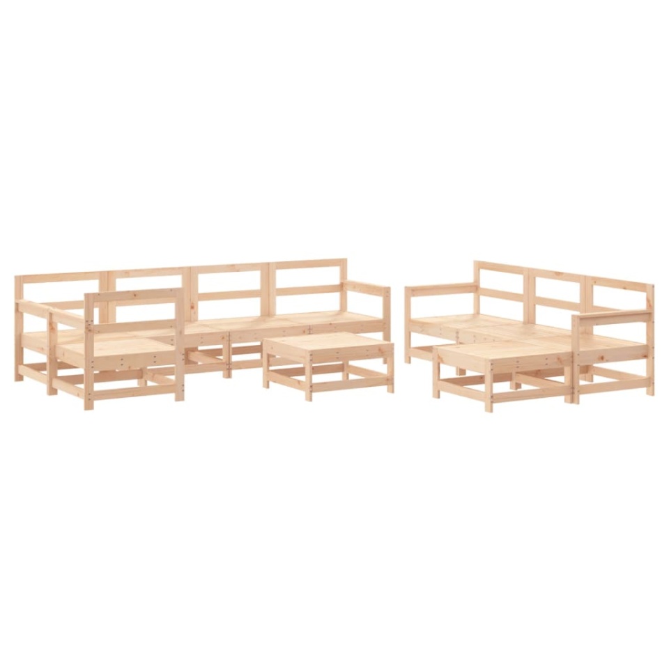 Set mobilier de grădină cu perne, 10 piese, lemn masiv - 2 | YEO