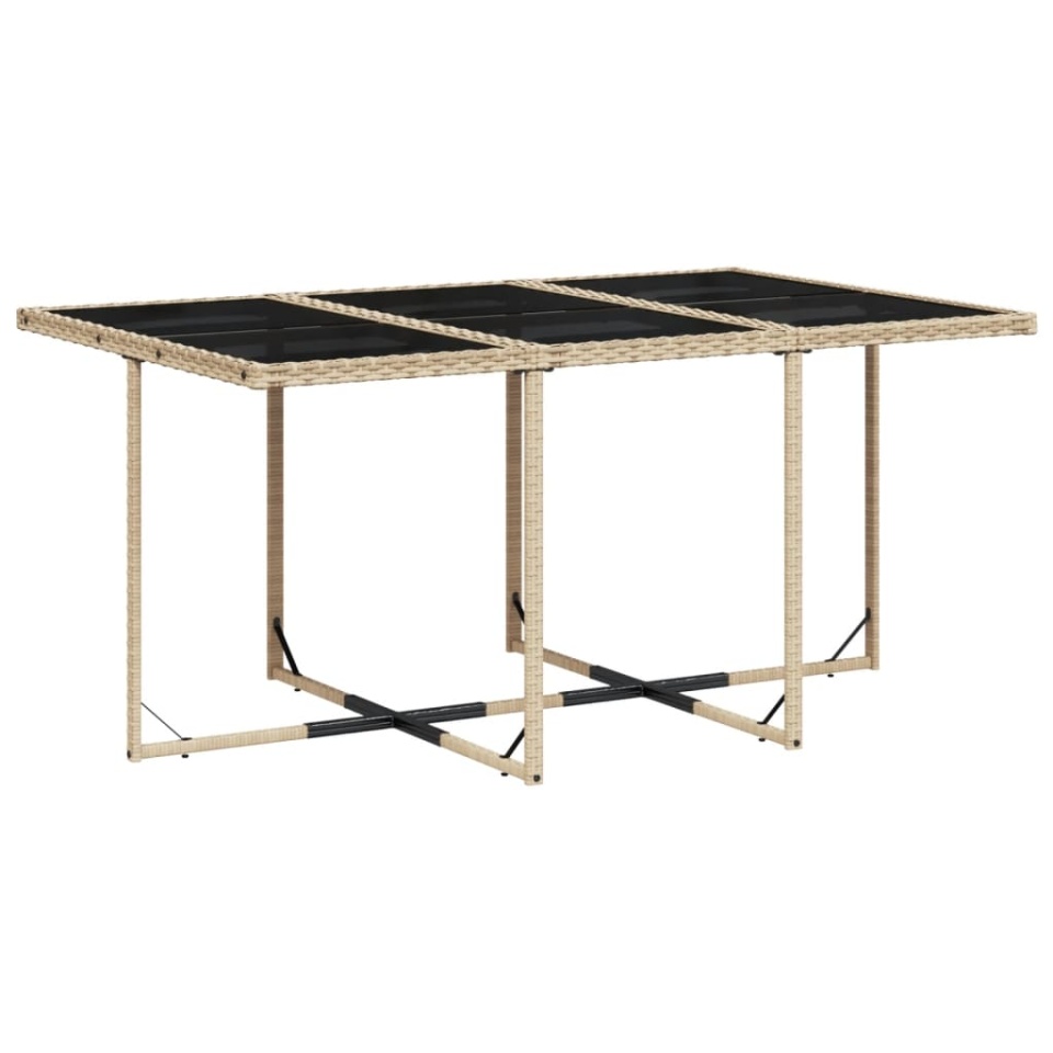 Set mobilier de grădină cu perne, 11 piese, bej, poliratan - 3 | YEO