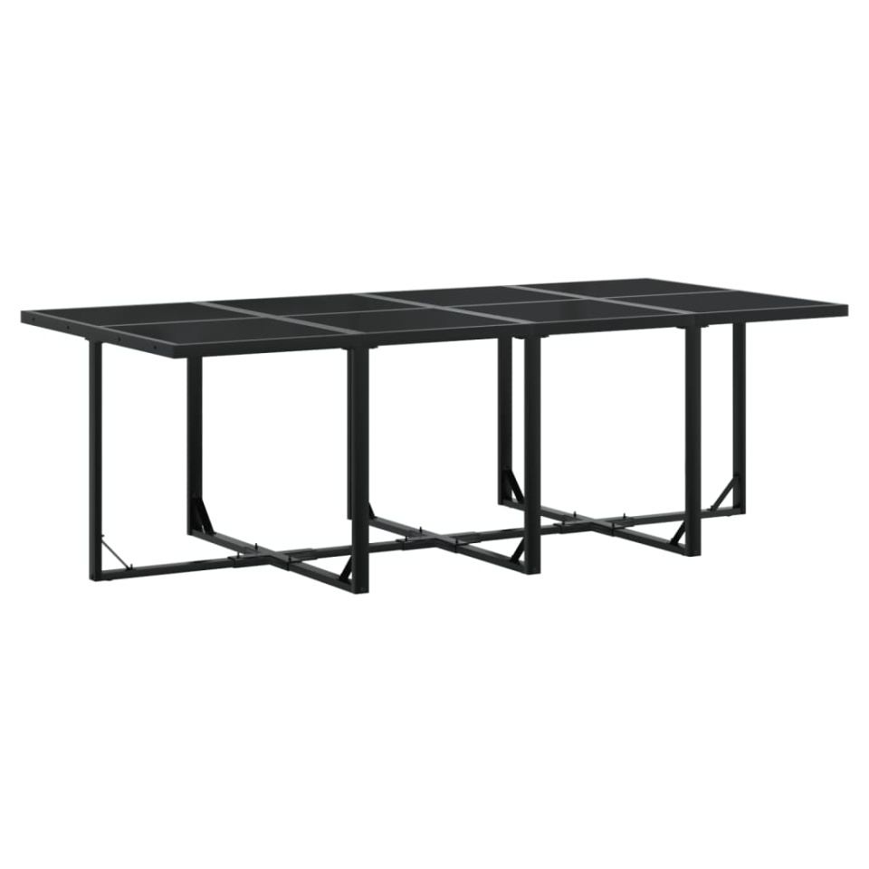 Set mobilier de grădină cu perne, 13 piese, negru, poliratan - 2 | YEO