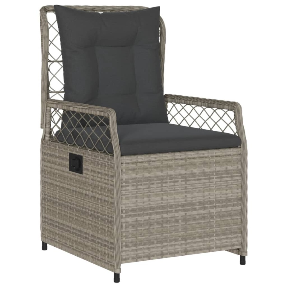 Set mobilier de grădină cu perne, 3 piese,gri deschis,poliratan - 2 | YEO